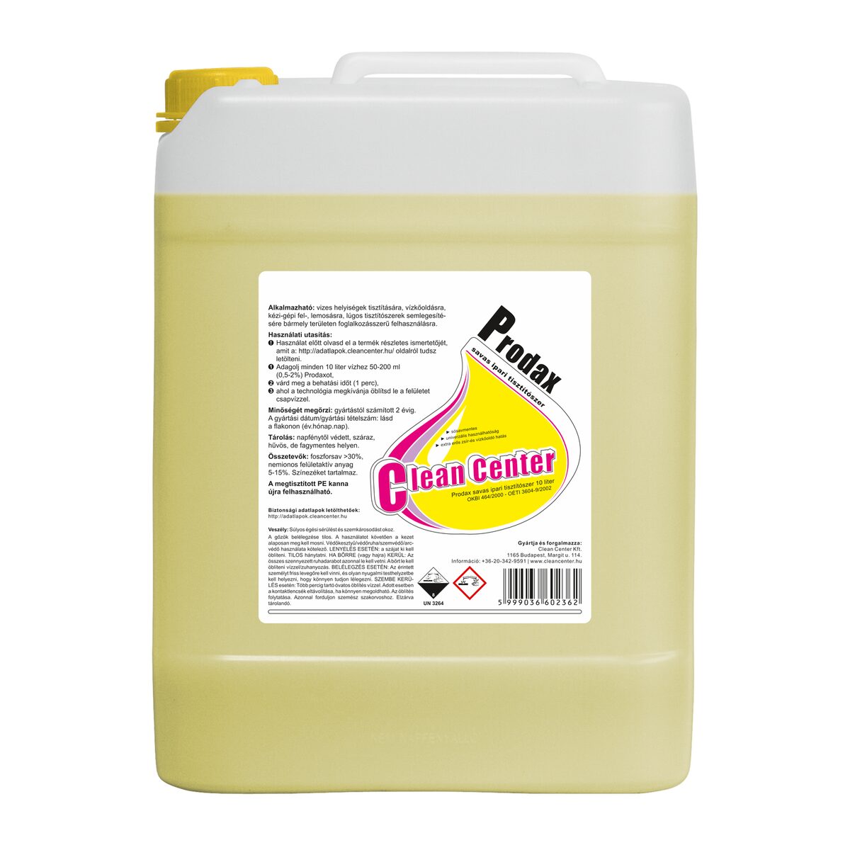 Prodax savas ipari tisztítószer 10 liter
