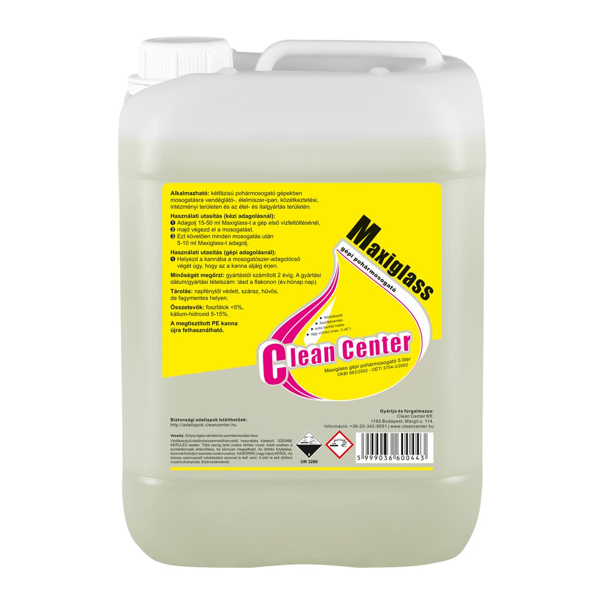 Maxiglass gépi pohármosogató 5 liter