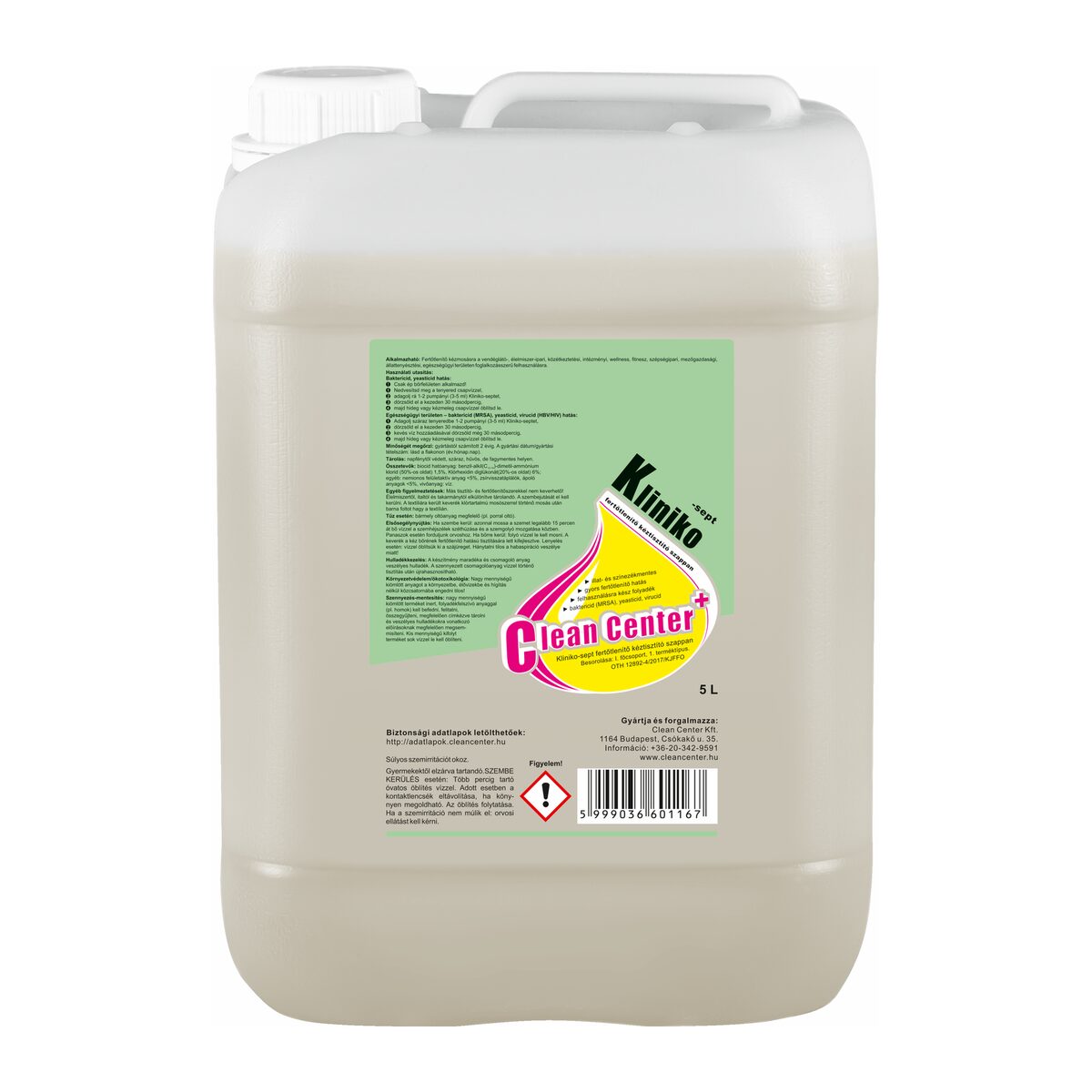 Kliniko-Sept folyékony fertőtlenítő kéztisztító szappan 5 liter