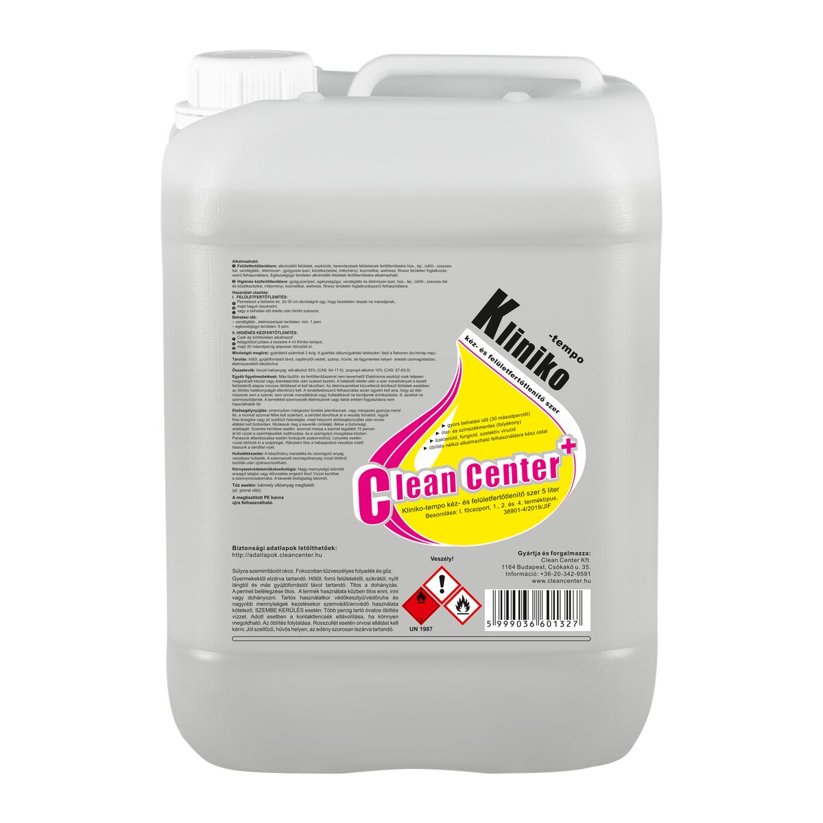 Kliniko-Tempo kéz- és felületfertőtlenítő szer 5 liter